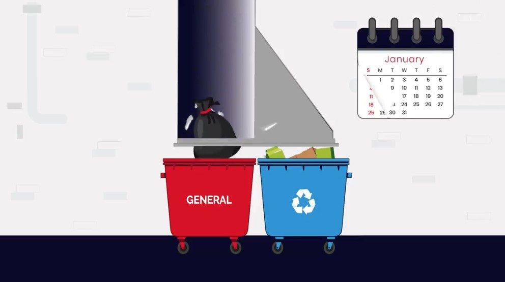 Waste Streamer - separates recycling and general waste - from HydroChute